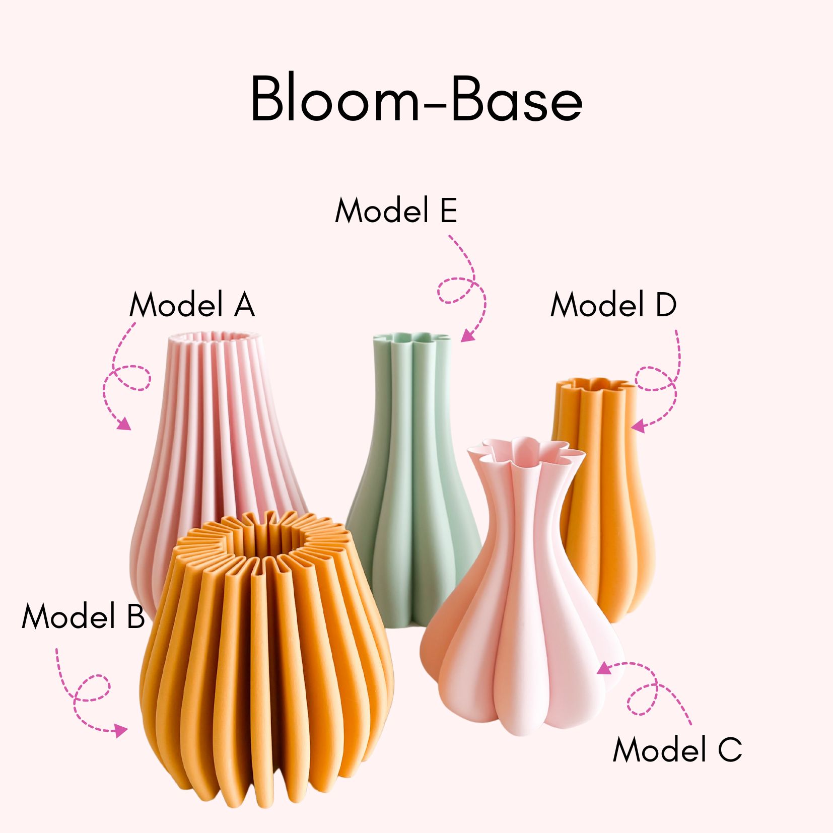 Bloom-Base; Vaasjes van de Viltbloemist.
